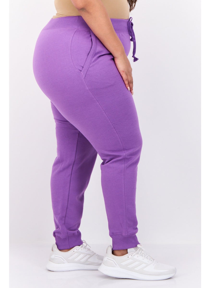 Women Plus Size Outdoor Sweatpants, Violet