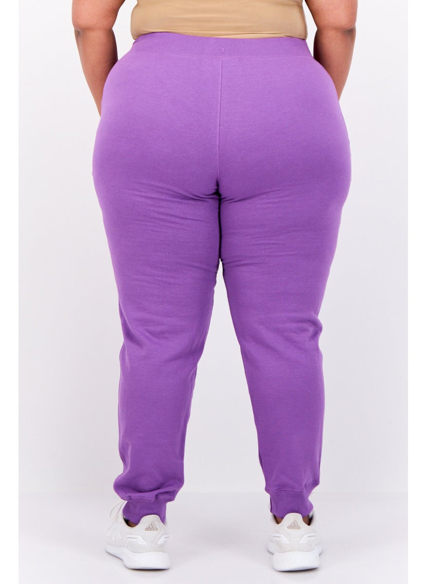 Women Plus Size Outdoor Sweatpants, Violet
