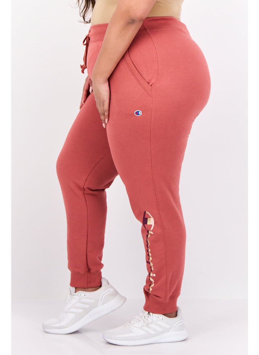 Women Plus Size Brand Logo Outdoor Sweatpants, Rust