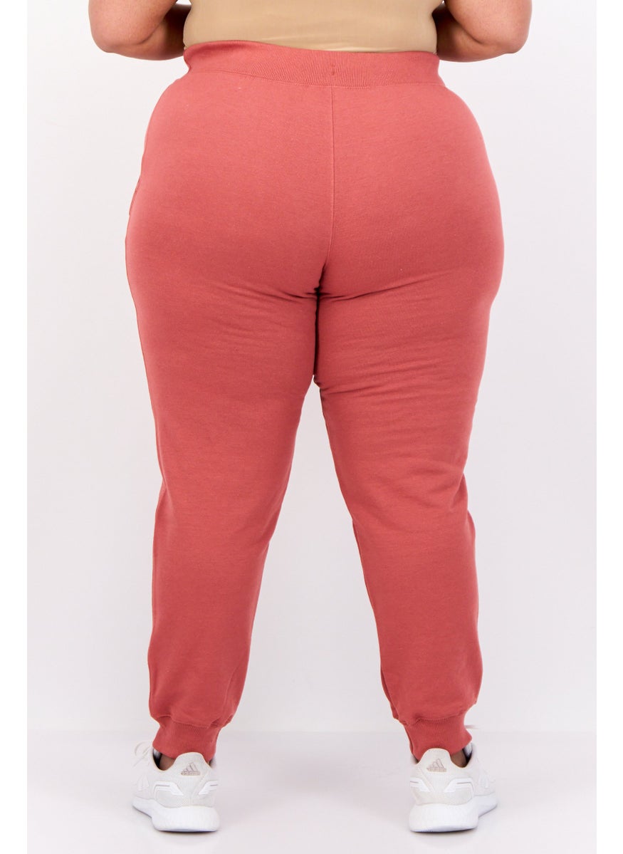 Women Plus Size Brand Logo Outdoor Sweatpants, Rust