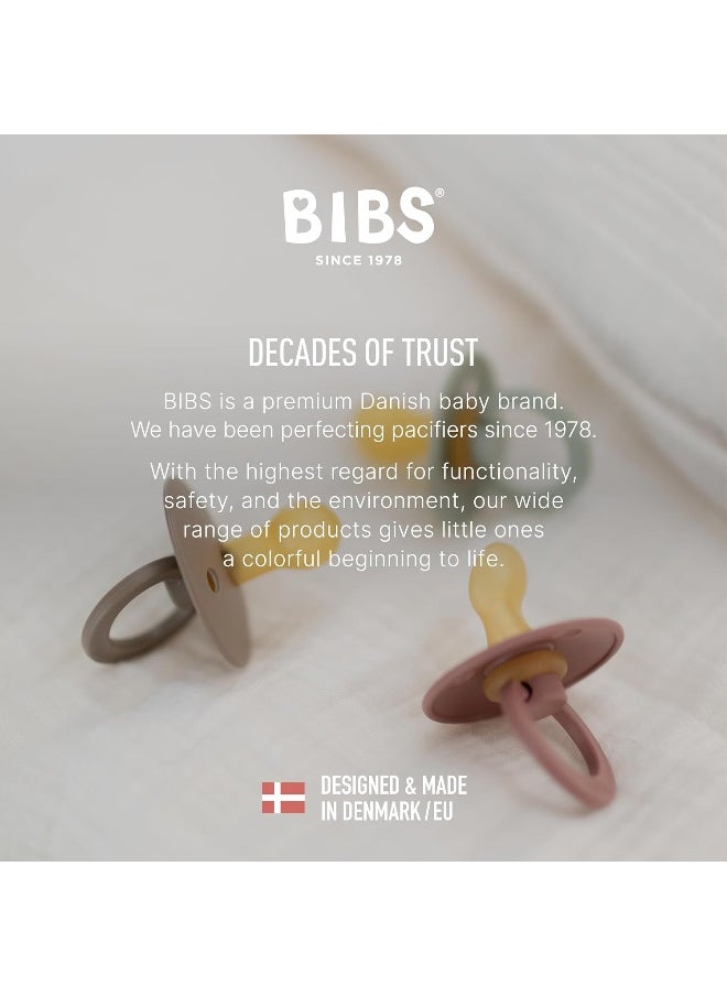 Bibs Colour Anatomical Soother 2-Pack, BPA Free Dummy Pacifier, Orthodontic Natural Rubber Latex, Made in Denmark. 0-6 Months (Pack of 2), Sage/Hunter Green