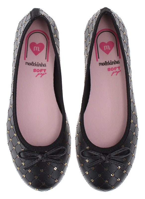 Molekinha Girls Ballerinas Black | Made In Brazil