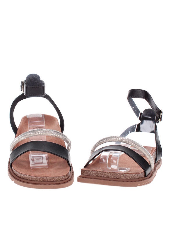 Molekinha Girls Sandals With Back Strap Black | Made In Brazil