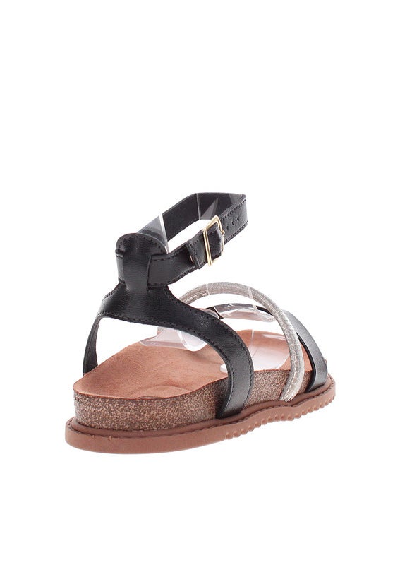 Molekinha Girls Sandals With Back Strap Black | Made In Brazil