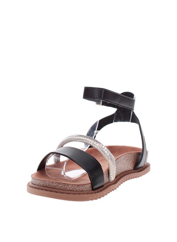 Molekinha Girls Sandals With Back Strap Black | Made In Brazil