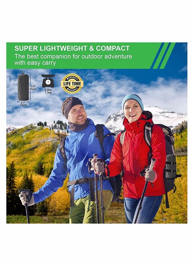 Double Inflatable Sleeping Pad for Camping, 2-Person Sleeping Mat with Built-in Pump, Foot Press, Ultralight, Extra Thick, with Pillow, Waterproof for Backpacking and Hiking