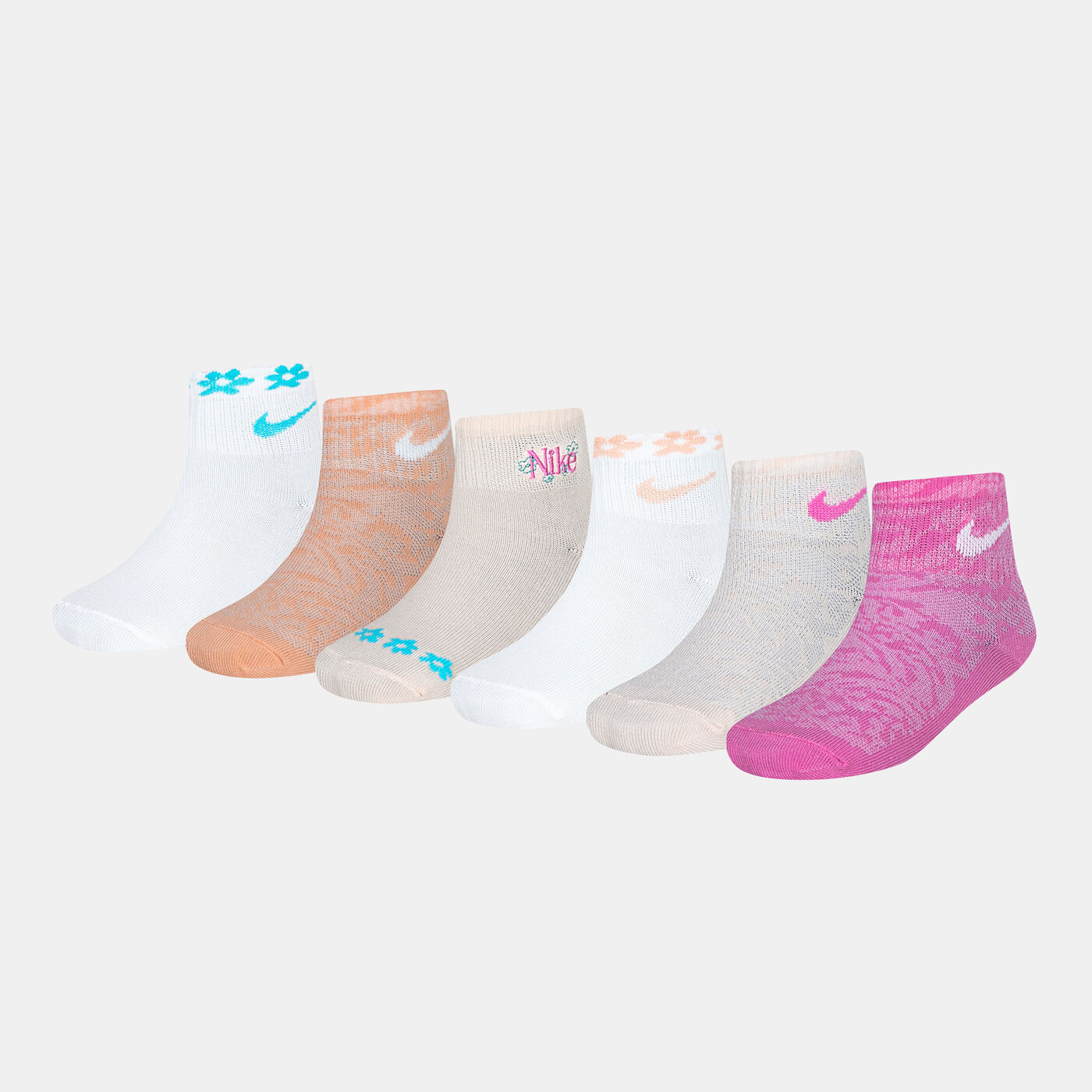 Kids' Wild Flower Ankle Socks (6 Pairs)