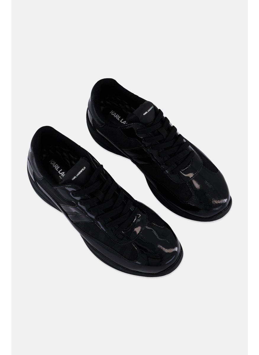 Men Medium Camo Trim Lace Up Sneakers Shoes, Black