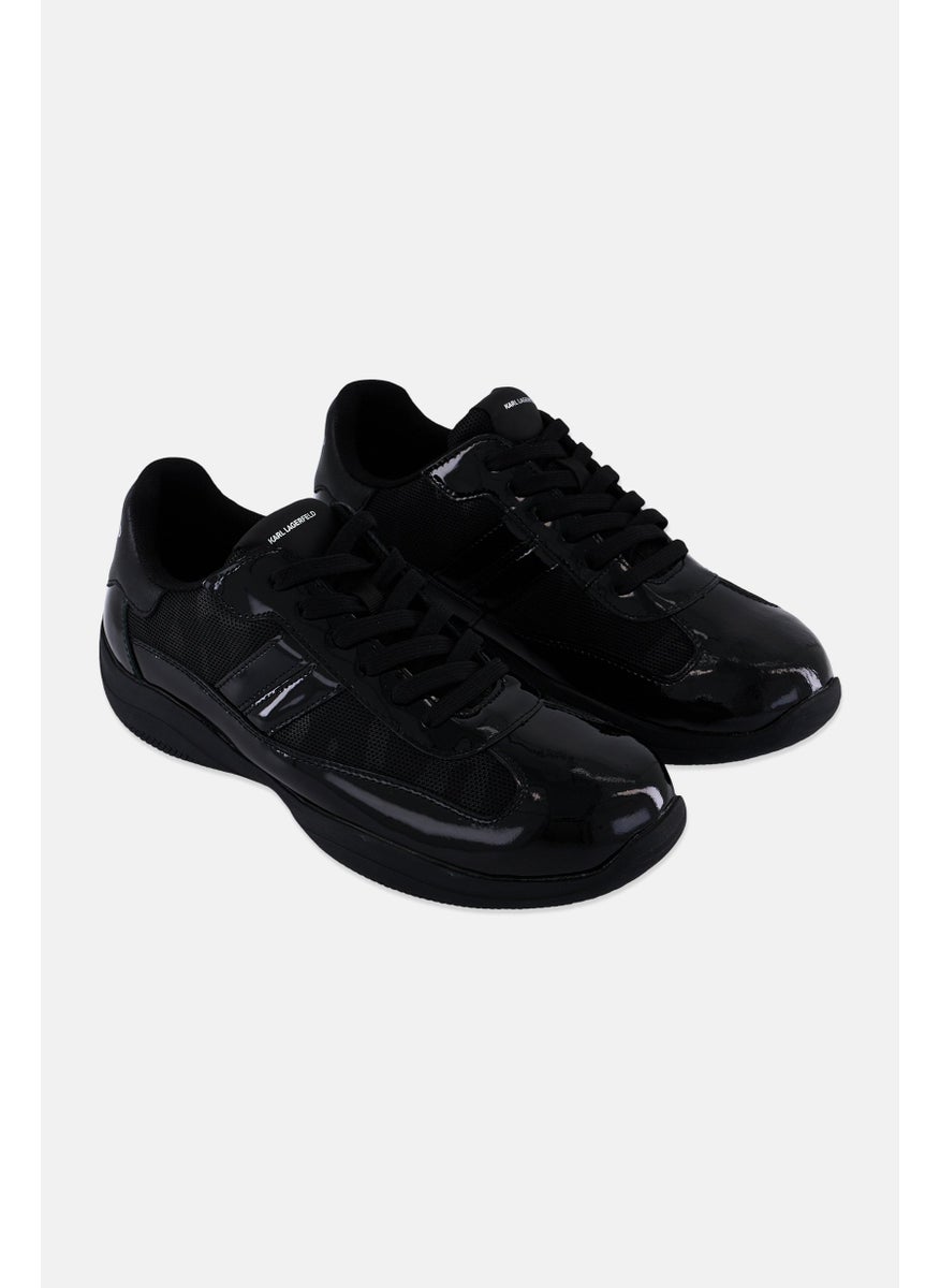Men Medium Camo Trim Lace Up Sneakers Shoes, Black