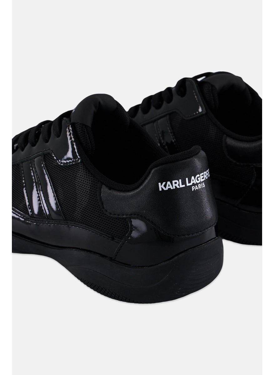 Men Medium Camo Trim Lace Up Sneakers Shoes, Black