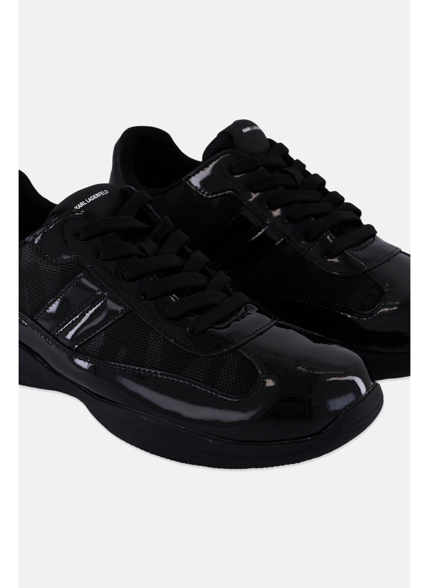 Men Medium Camo Trim Lace Up Sneakers Shoes, Black