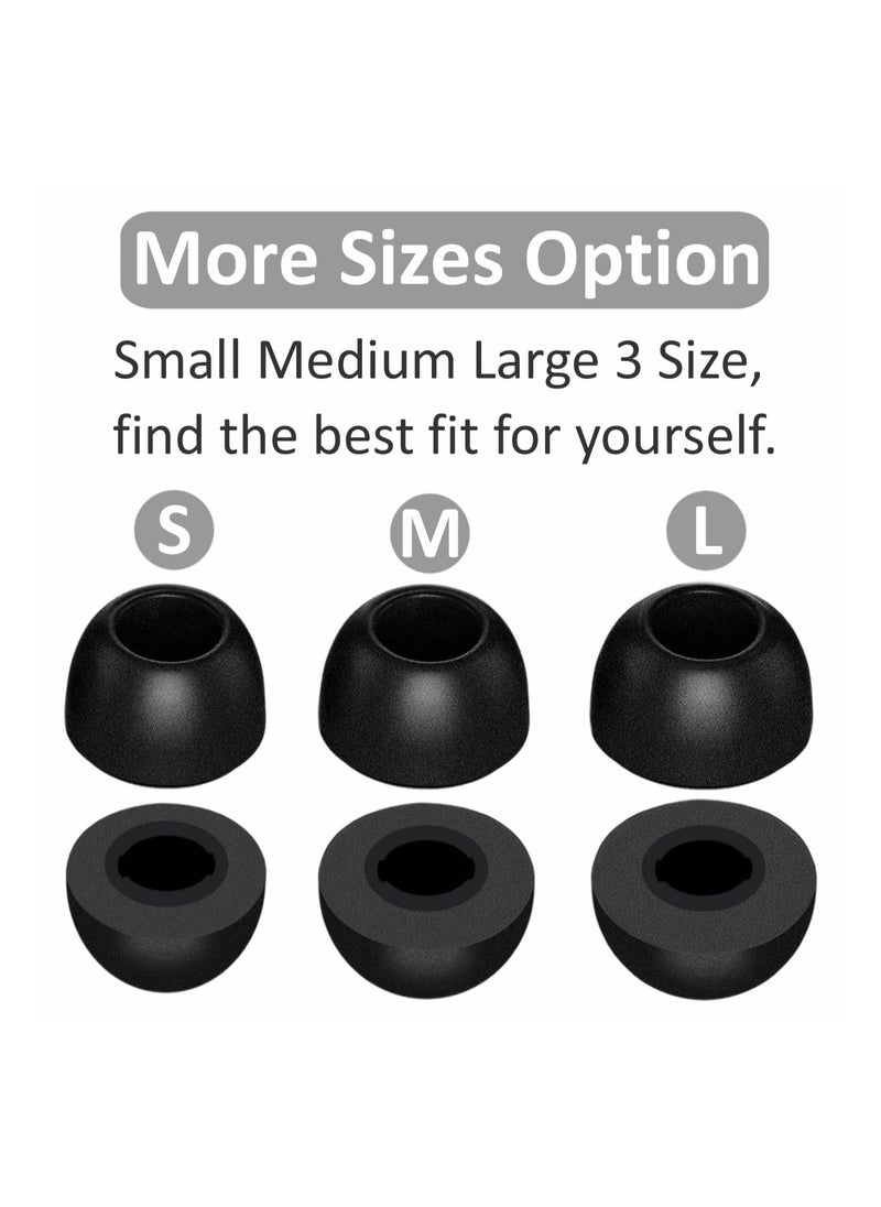 Earbuds for Galaxy Buds Pro, 6 Pairs of Memory Foam Earbuds, S/M/L 3 Size Earbud Replacement Accessories, Comfort Earbuds Compatible with Samsung Galaxy Buds Pro (Black White)