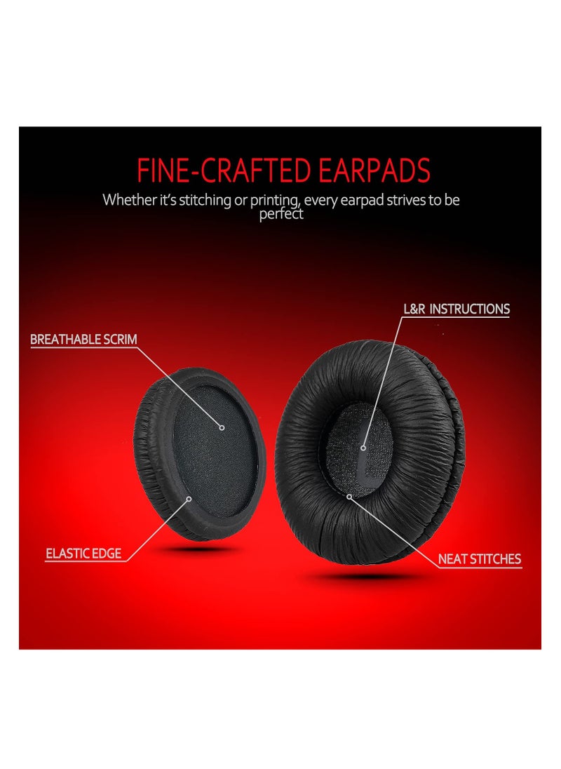 Universal Replacement Ear Pads for Sony MDR-ZX110/MDR-ZX330BT/V150/WH-CH500; JBL Tune 600bt/T500BT/T450BT u0026Many Other 70MM Round On-Ear Headphones(List Inside), Black, 1 Pair, Left and Right