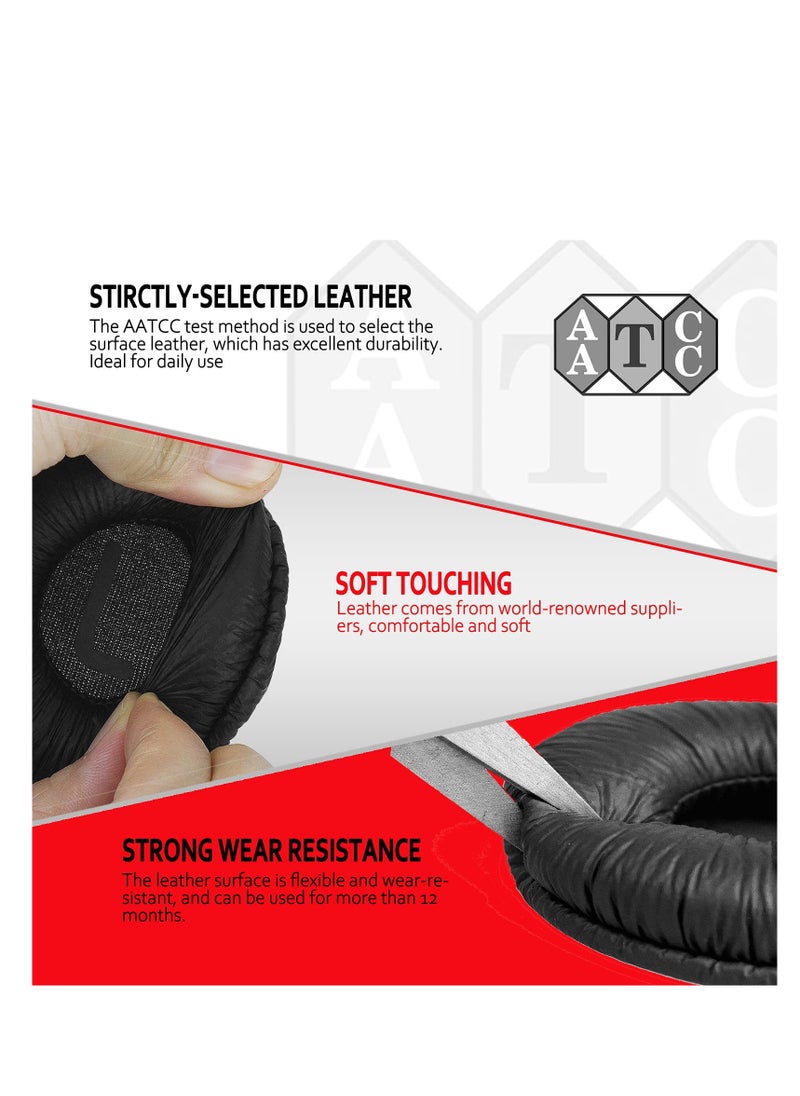 Universal Replacement Ear Pads for Sony MDR-ZX110/MDR-ZX330BT/V150/WH-CH500; JBL Tune 600bt/T500BT/T450BT u0026Many Other 70MM Round On-Ear Headphones(List Inside), Black, 1 Pair, Left and Right