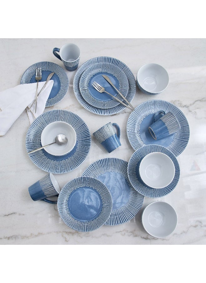 Eleganza 16-Piece Deboss Dinner Set - Serves 4