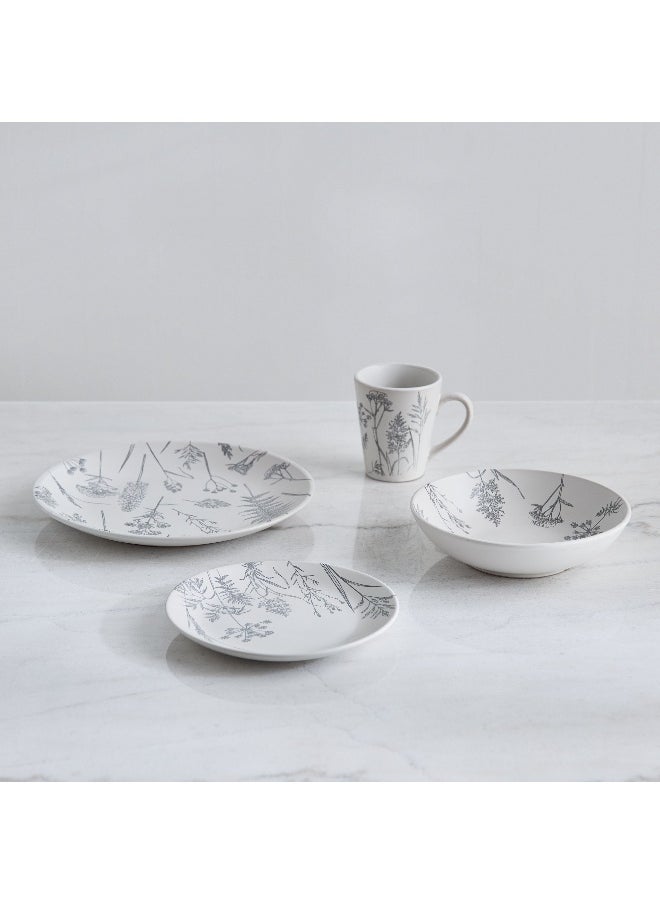 Eleganza 16-Piece Pad Print Dinner Set - Serves 4