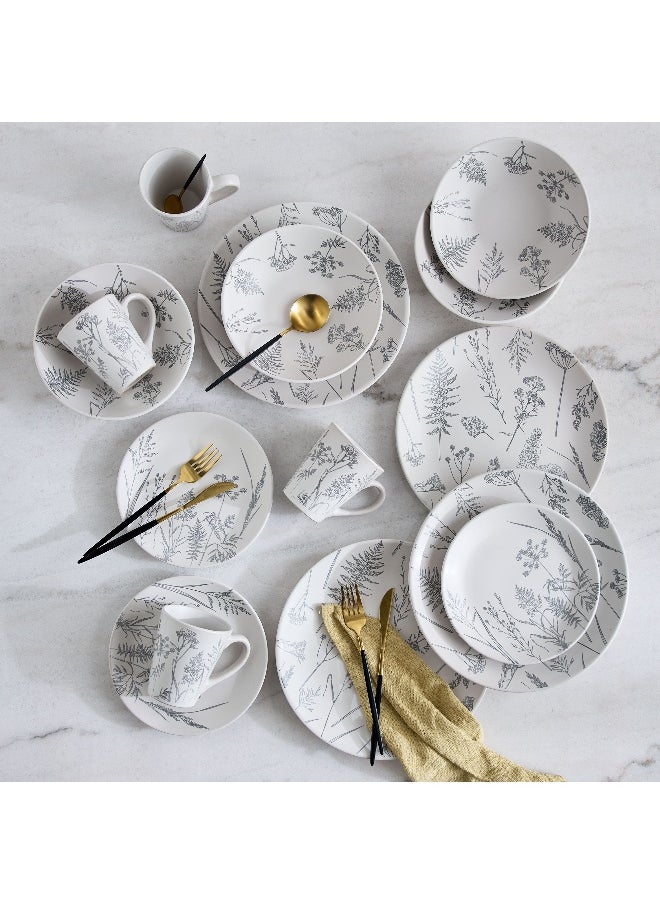 Eleganza 16-Piece Pad Print Dinner Set - Serves 4