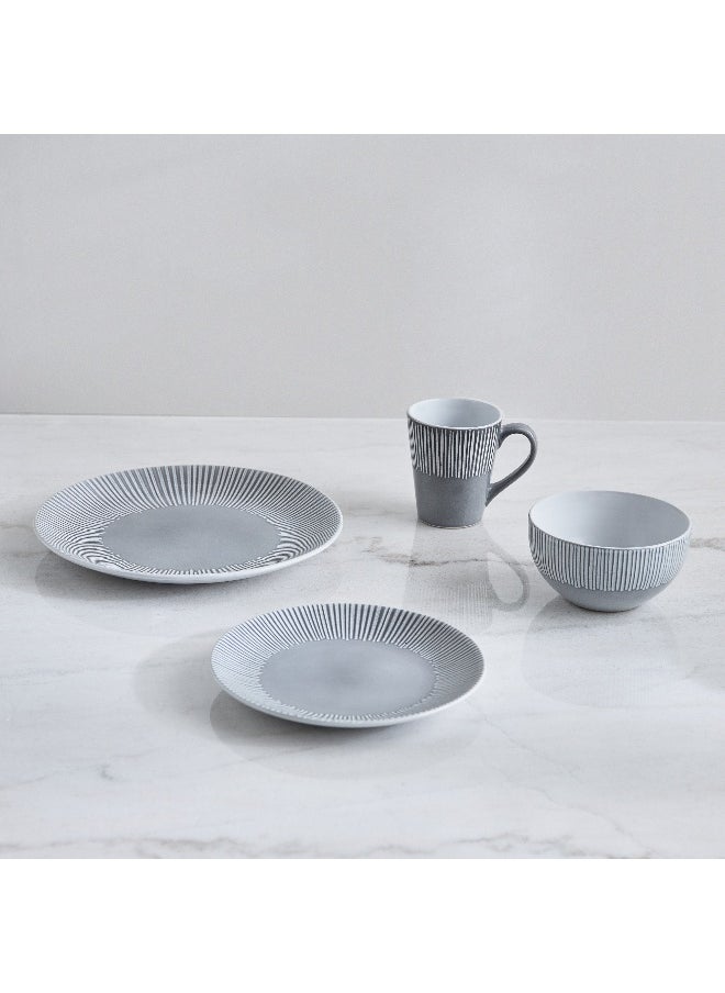 Elegenza 16-Piece Deboss Dinner Set - Serves 4
