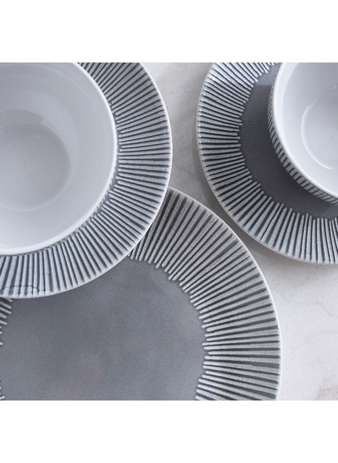 Elegenza 16-Piece Deboss Dinner Set - Serves 4