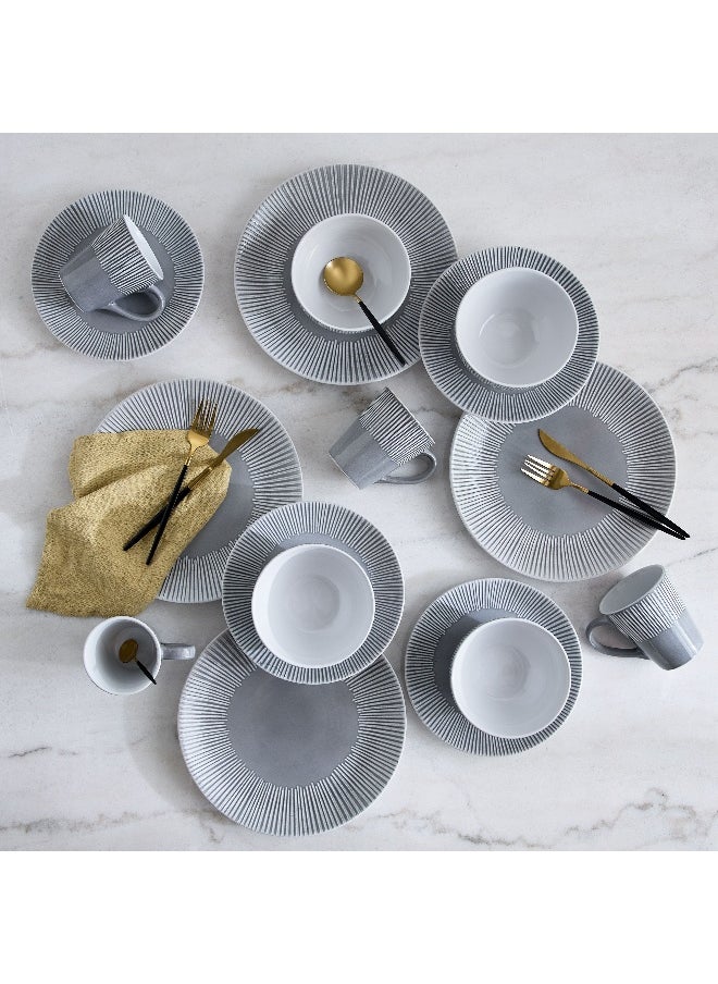 Elegenza 16-Piece Deboss Dinner Set - Serves 4