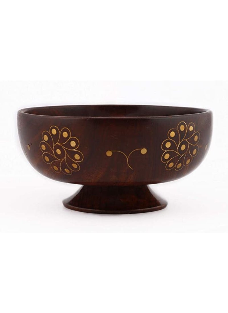wooden fruit bowl With Carved Holes