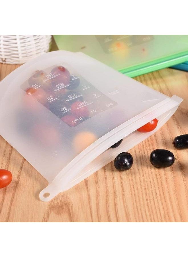 Silicone Reusable Food Bag for Sandwich,Snack Storage,Food Grade,Microwave Dishwasher Freezer Safe,Leakproof,1 Litre,4-Pack(Silicone Food Bag)