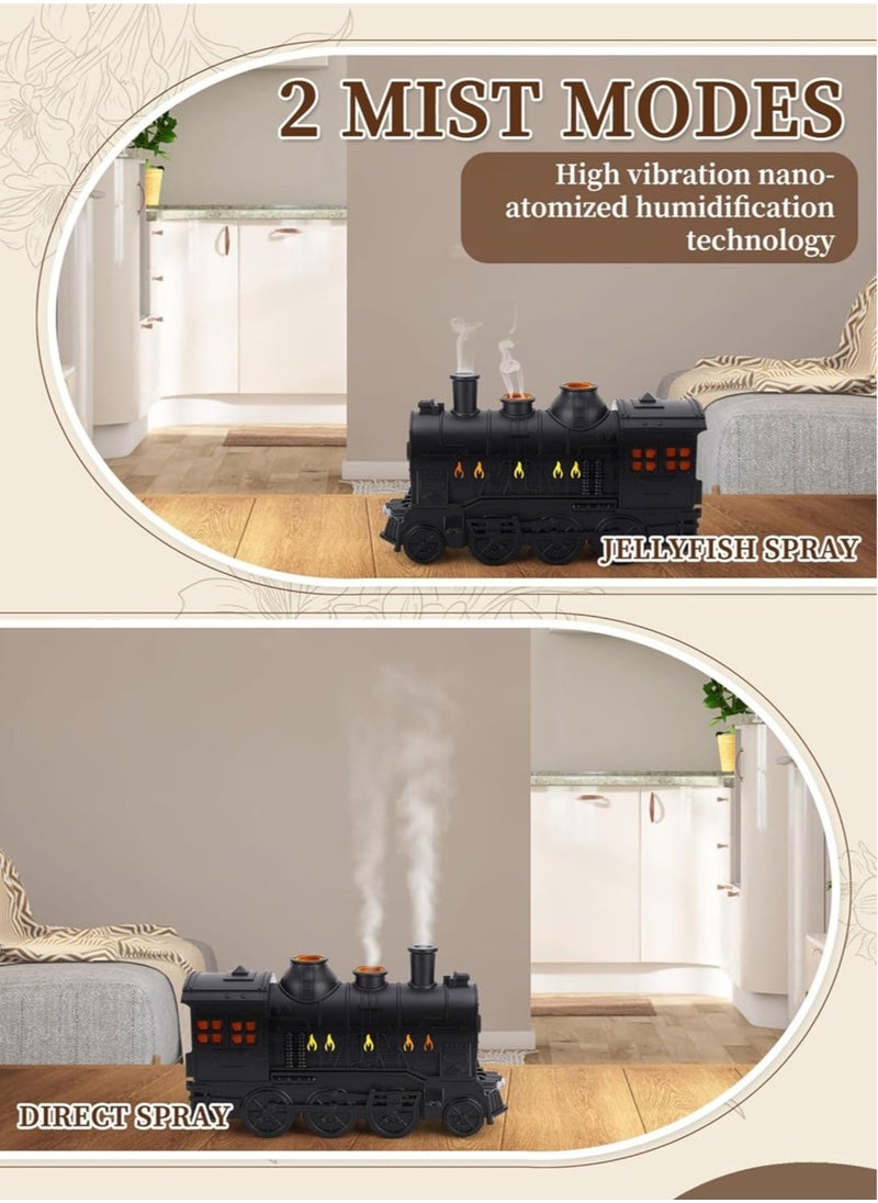 Train Essential Oil Diffuser 300ml – Retro Train Humidifier with 2 Light & 2 Mist Modes, Remote Control for Bedroom & Home Office Decor, Aromatherapy Diffuser for Relaxation, Gift Idea for Birthdays & Special Occasions
