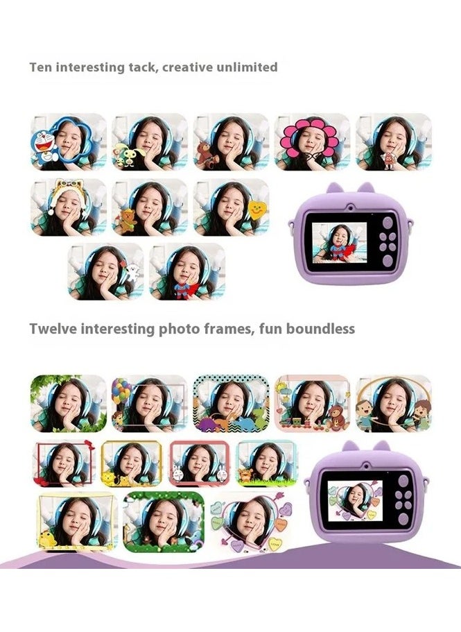 Instant Print Kids Camera for Ages 4-12: 48MP Dual Lens Digital Camera with 2.4
