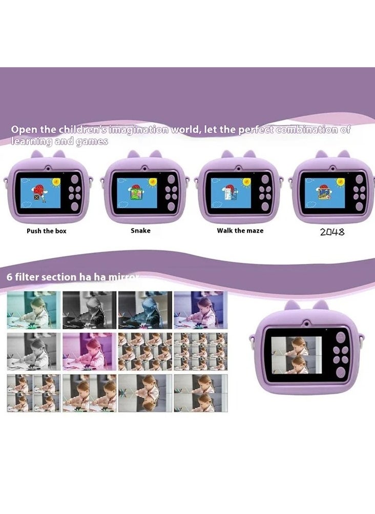 Instant Print Kids Camera for Ages 4-12: 48MP Dual Lens Digital Camera with 2.4