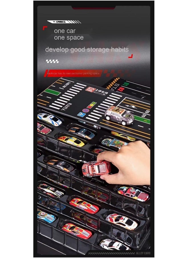 Toy Cars for Kids, 48 Pieces Pull Back Toy Race Cars, Die-Cast Container Storage Box Car Party Favors, Toy Cars for Toddlers 3 4 5 6 7 Years Old
