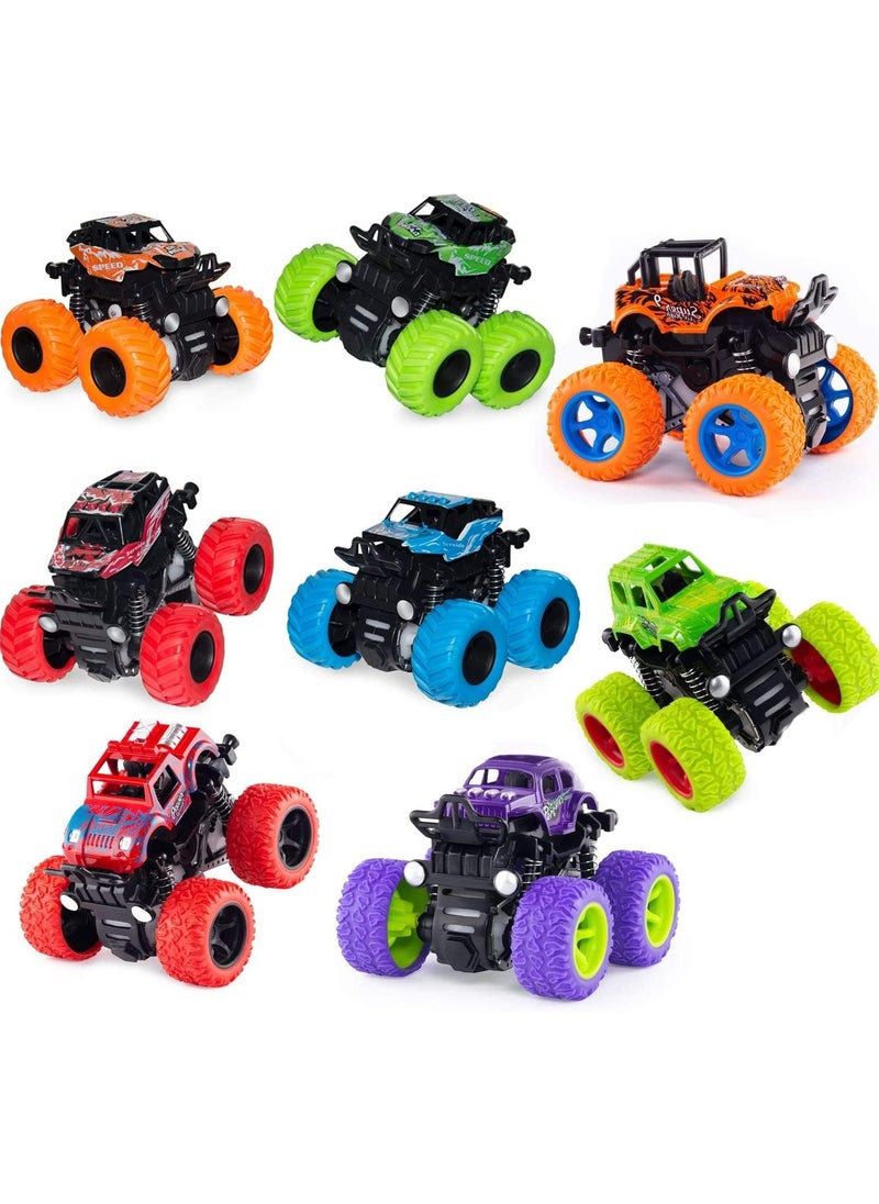 8 Pack Monster Truck Toys - Friction Powered Push and GoToy Cars,Toddler Toys for 1 2 3 4 5 6 Year Old Boys,Inertia Car Toy Set Stunt Toy,Birthday Party Supplies for Boys and Girls