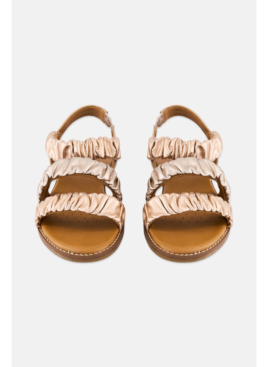 Women Slingback Leather Sandal, Rose Gold