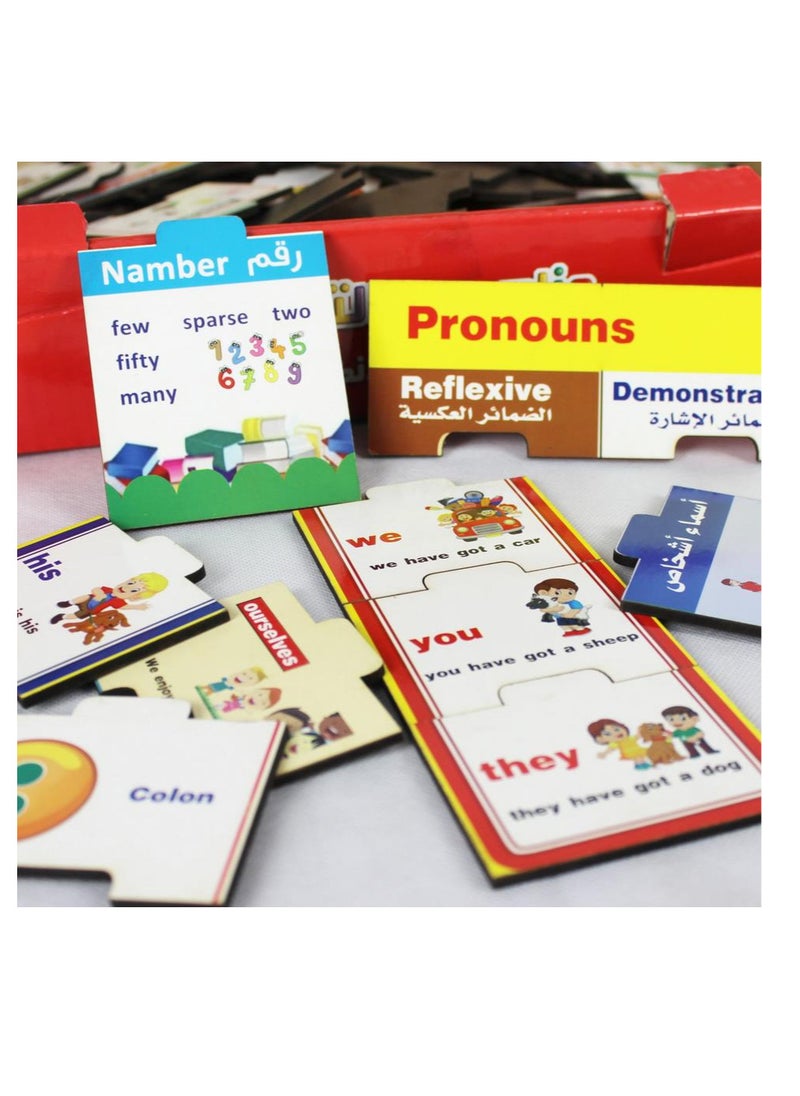 English grammar first stage educational puzzle
