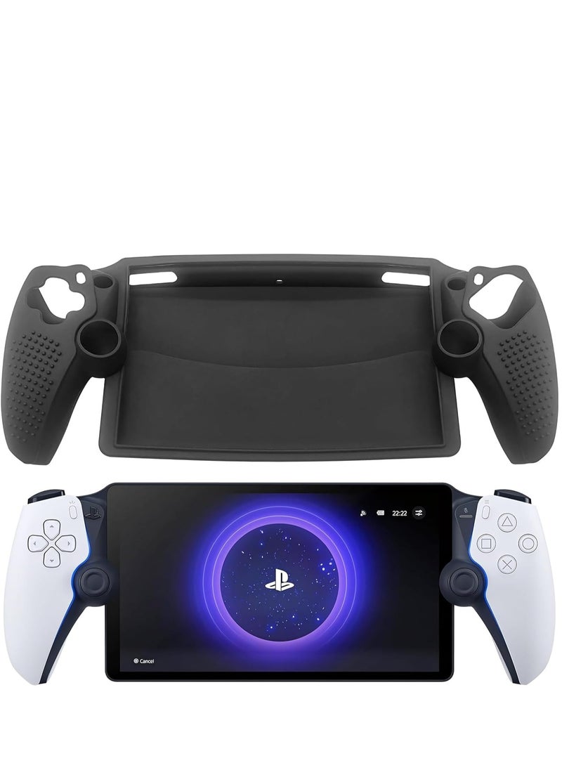 Playstation Portal Case Silicone Shock Absorption Anti Fingerprint Scratch Resistant Cover Black