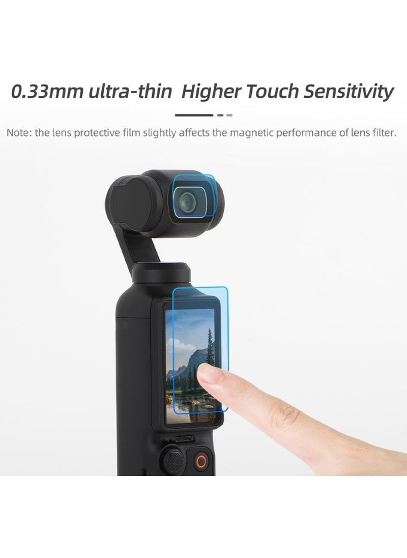 DJI Pocket 3 Lens and LCD Screen Protector, 9H Tempered Glass Film for Full Screen Protection, Touch Sensitive Accessories