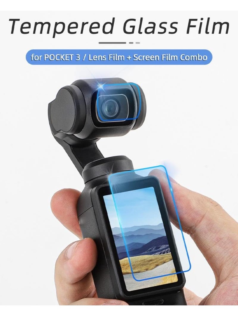 DJI Pocket 3 Lens and LCD Screen Protector, 9H Tempered Glass Film for Full Screen Protection, Touch Sensitive Accessories