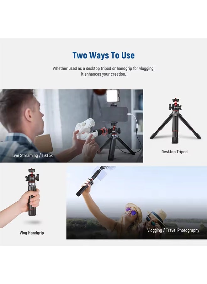 NEEWER Mini Camera Tripod with 360° Adjustable Ball Head and Accessory Shoe Extendable Vlogging Table Tripod For Camera iPhone