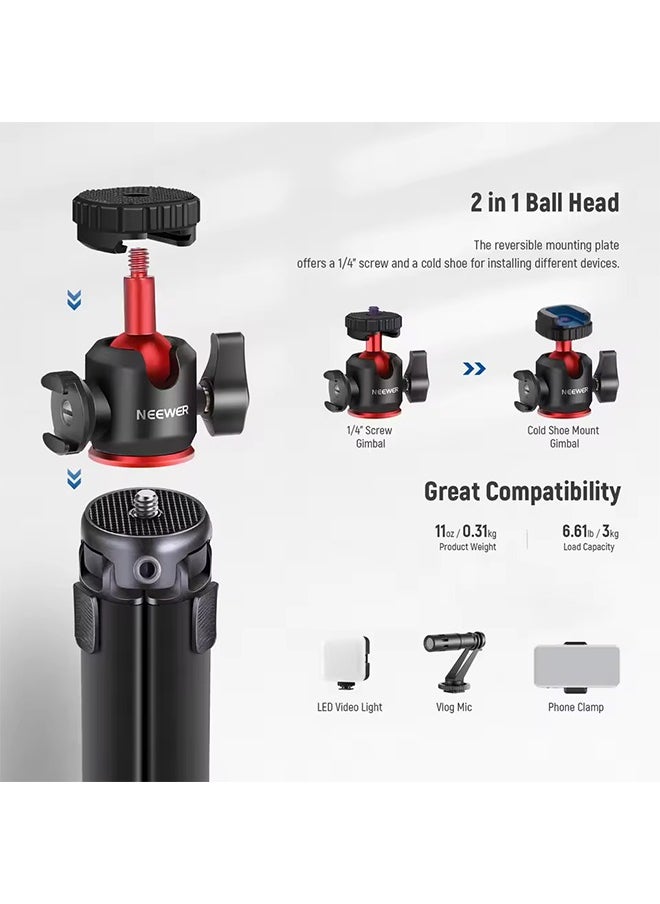 NEEWER Mini Camera Tripod with 360° Adjustable Ball Head and Accessory Shoe Extendable Vlogging Table Tripod For Camera iPhone