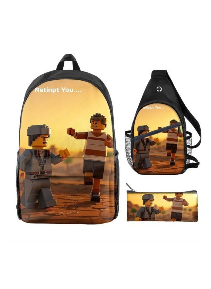 Universal cartoon new three-piece schoolbag - 1417