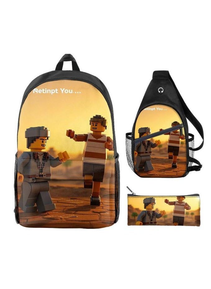 Universal cartoon new three-piece schoolbag - 1417