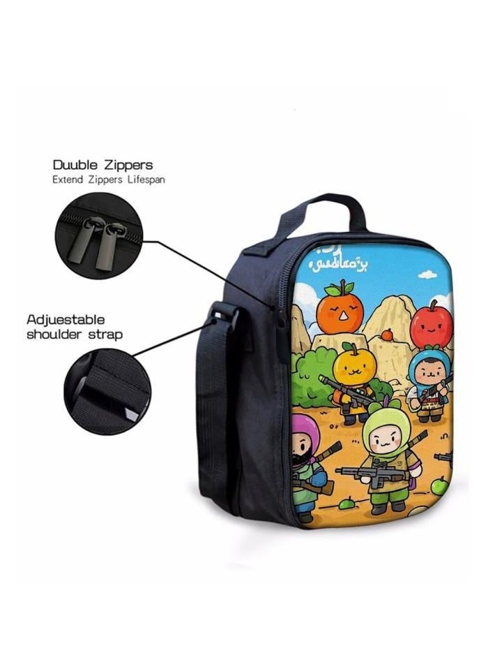 Cartoon three-piece schoolbag with zipper - 879
