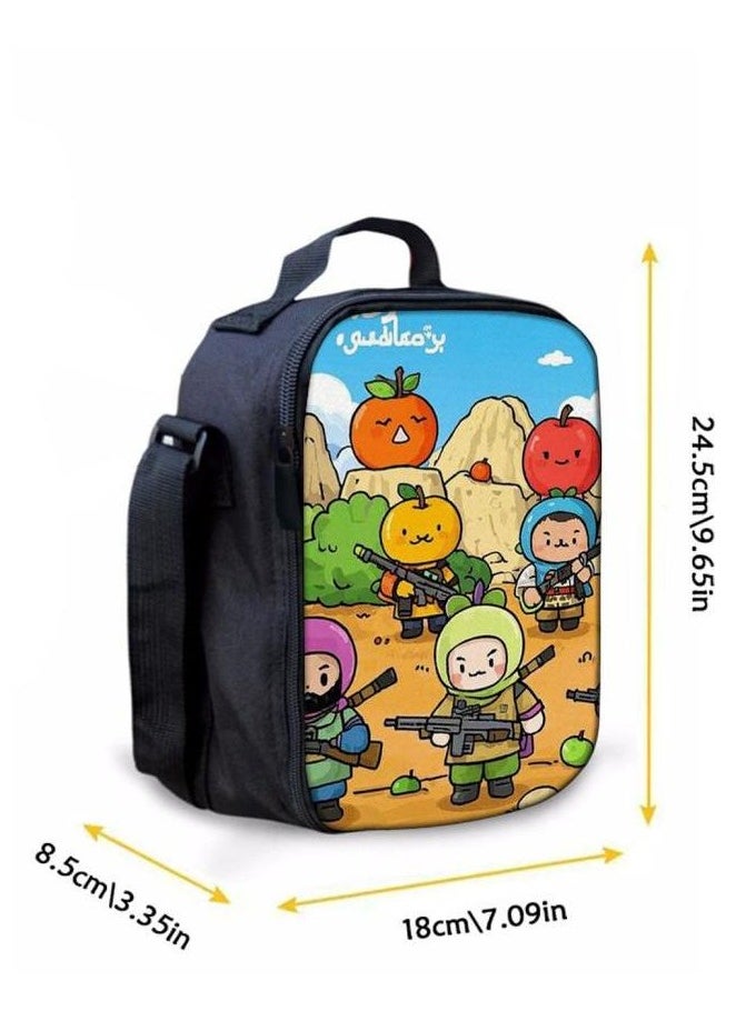 Cartoon three-piece schoolbag with zipper - 879