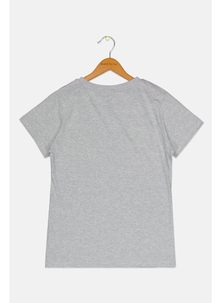 Kids Boy Crew Neck Short Sleeve Graphic Print T-Shirts, Grey