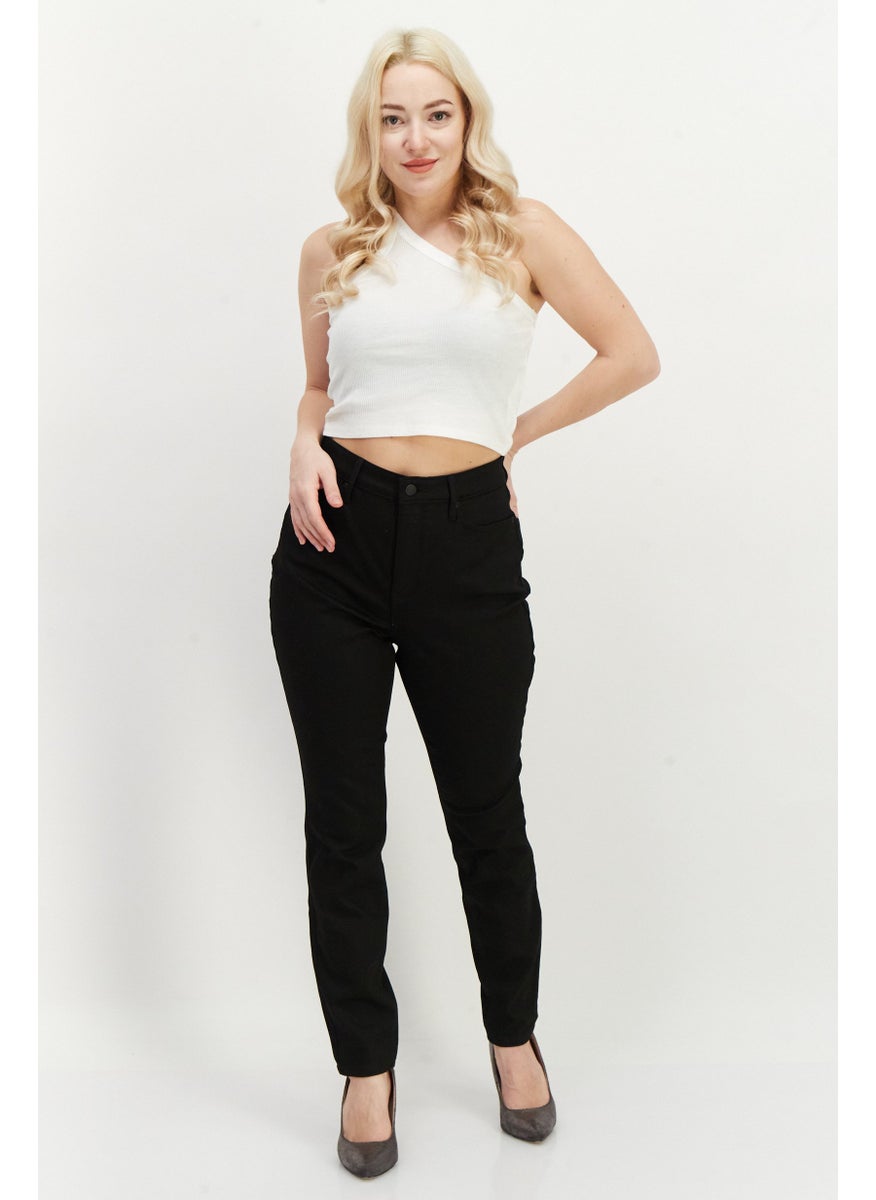Women Skinny Fit High Waist Stretchable Denim, Black