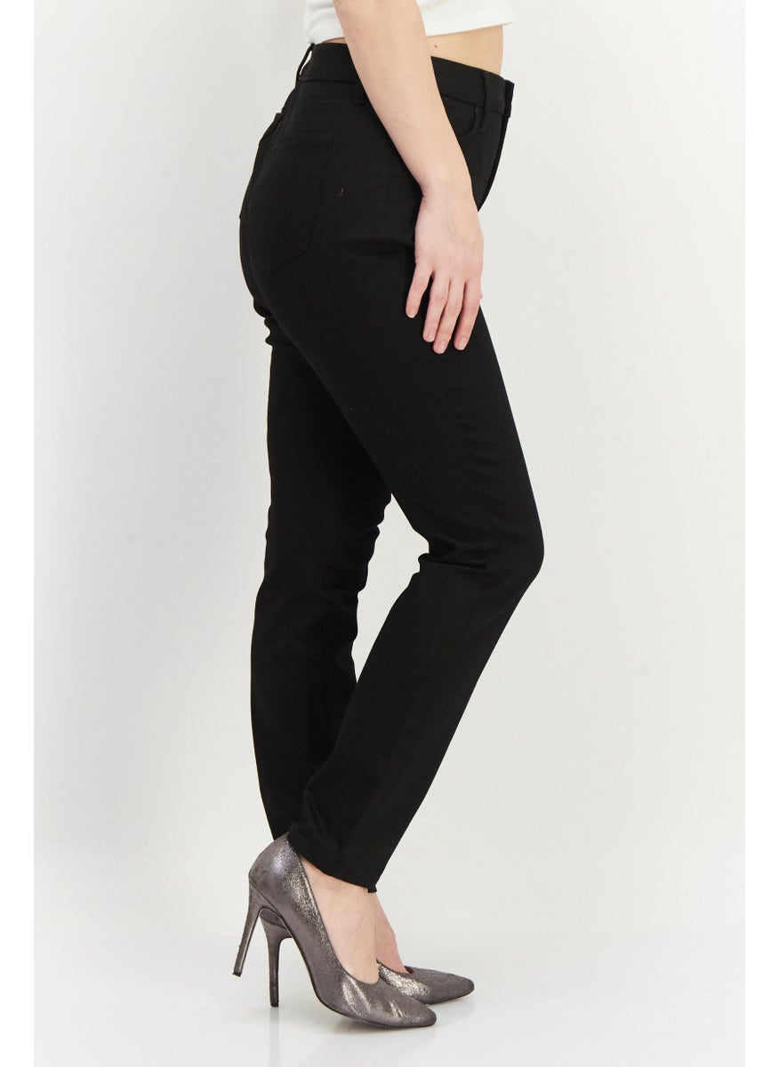Women Skinny Fit High Waist Stretchable Denim, Black