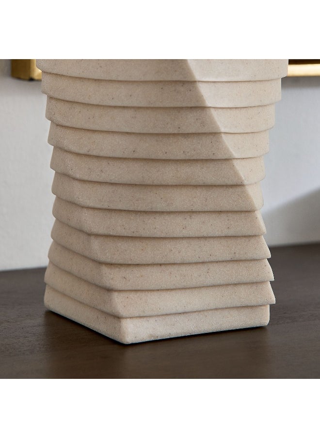 Silton Ribbed Modern Vase - 16x16x30 cm