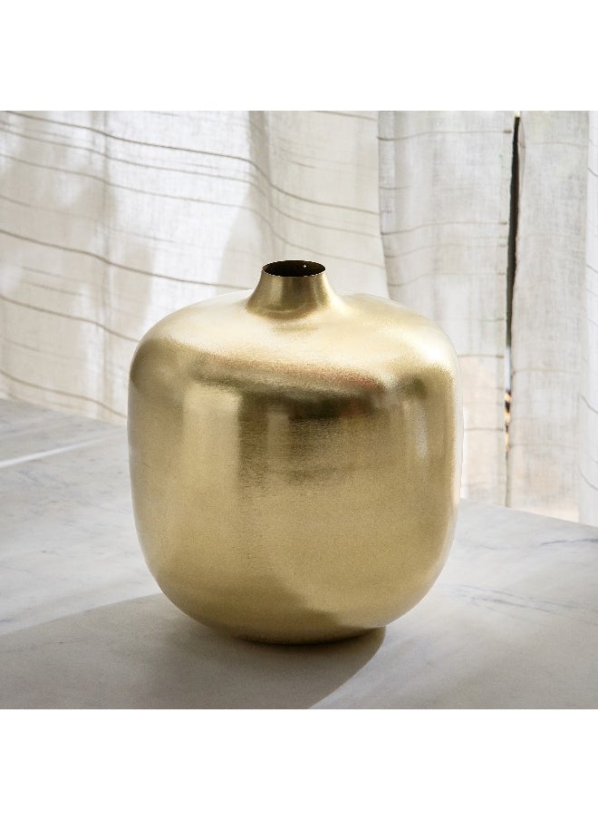 Avya Metal Round Belly Vase - 28x28x30 cm