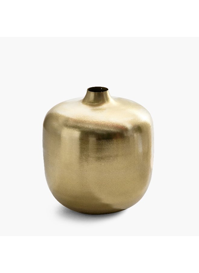 Avya Metal Round Belly Vase - 28x28x30 cm