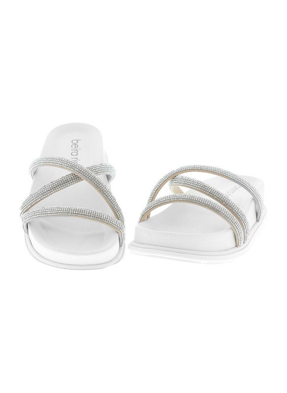 Beira Rio Ladies Flat Sandals Off White | Made In Brazil