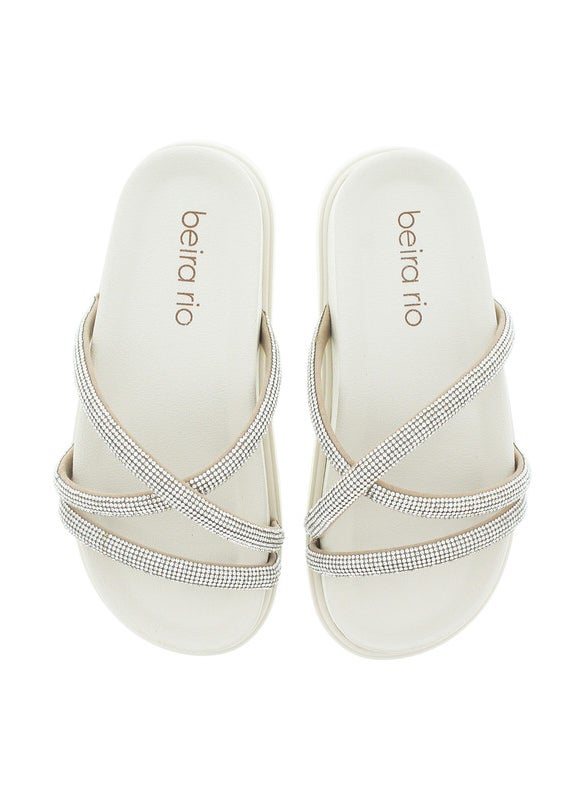 Beira Rio Ladies Flat Sandals Off White | Made In Brazil